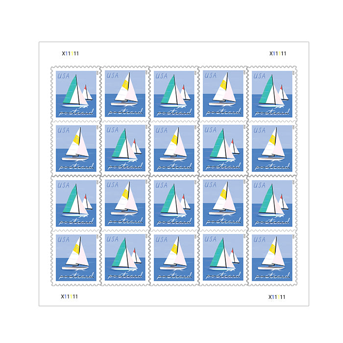 Sailboats Postcard Stamps 2023