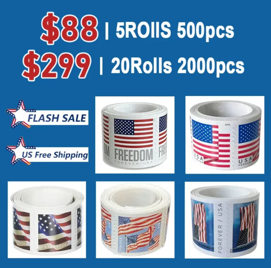 Big Sale! Flag Stamps 5 Rolls/500 Pcs